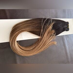 FlatWeft 100% Human Remy Hair Extensions #1B/4/27 Dark &  Blonde 22”L